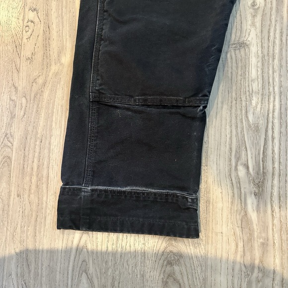 Carhartt Bib Overalls Men's 44x32 Relaxed Black Canvas Double Knee (102776-001) - Picture 6 of 16